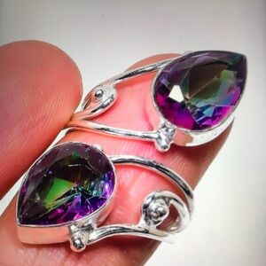Mystic Topaz Stamped 925 Sterling Silver Ring